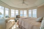 Master king bedroom with panoramic views, walk-in closet, and en suite bathroom